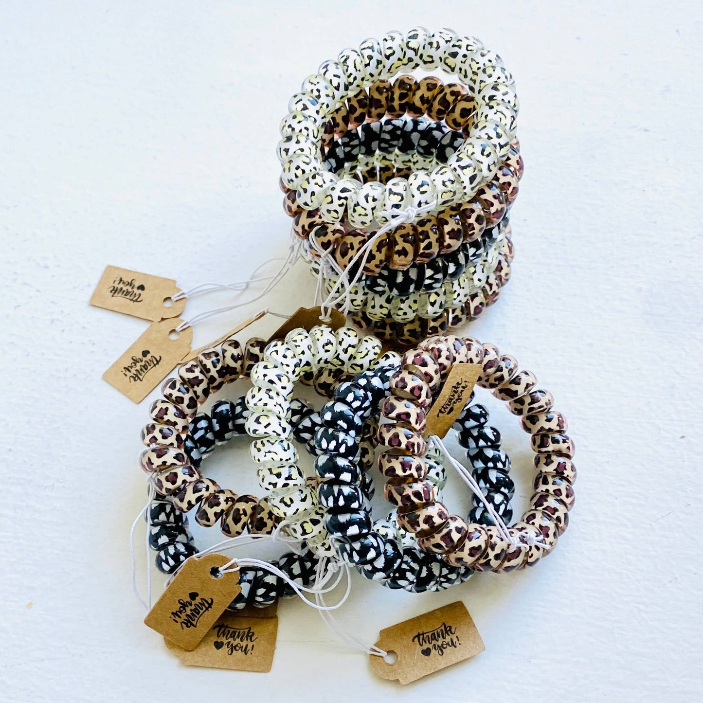 Leopard Hair Coils Telephone Cord Hair Ties