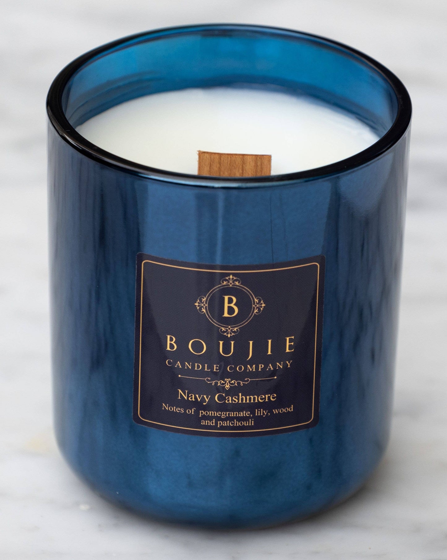 Boujie Navy Cashmere Jar Filled Candle