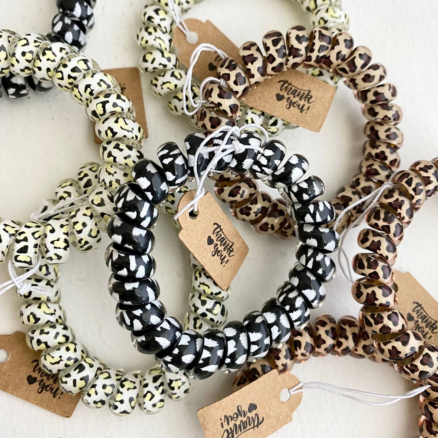 Leopard Hair Coils Telephone Cord Hair Ties