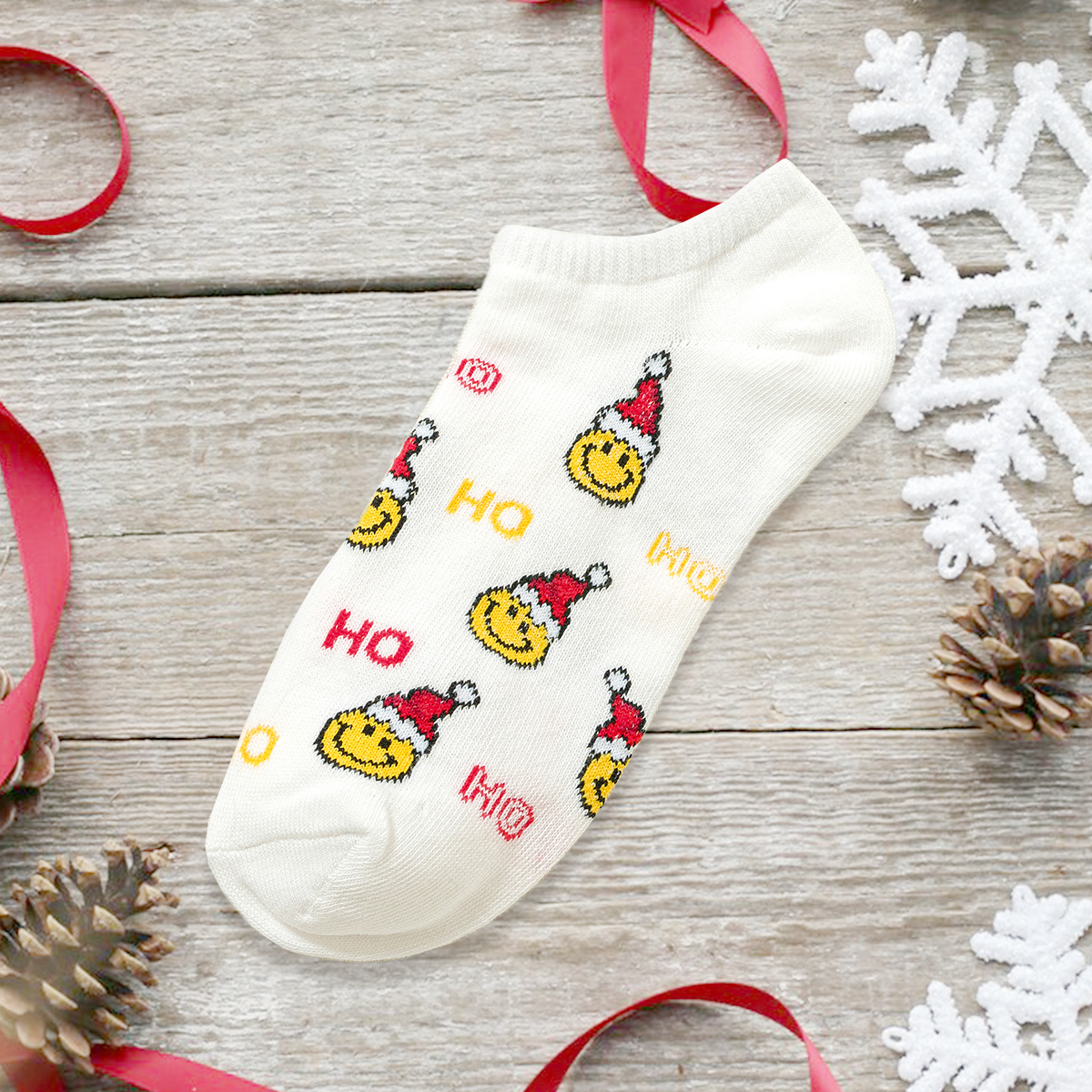 ...SI-27025 Smiley Santa Christmas Socks, 6 Pairs In 1 Pack