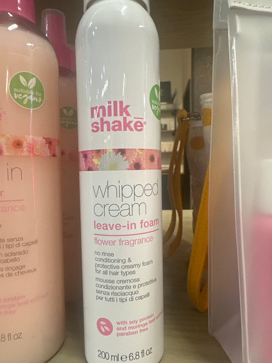 Milk shake leave in foam whipped cream flower fragrance