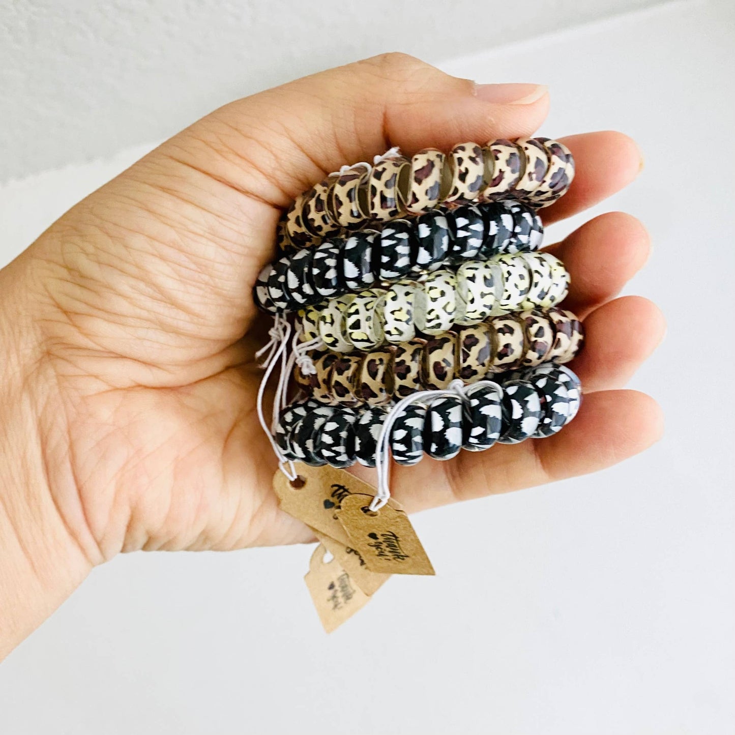 Leopard Hair Coils Telephone Cord Hair Ties