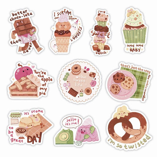 Sweet Life Food Pun Sticker 10 Pack