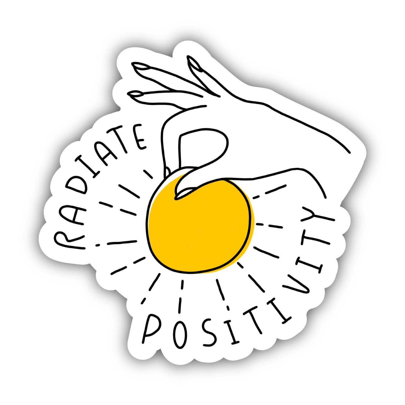 Radiate Positivity Hand & Sun - Positivity Sticker