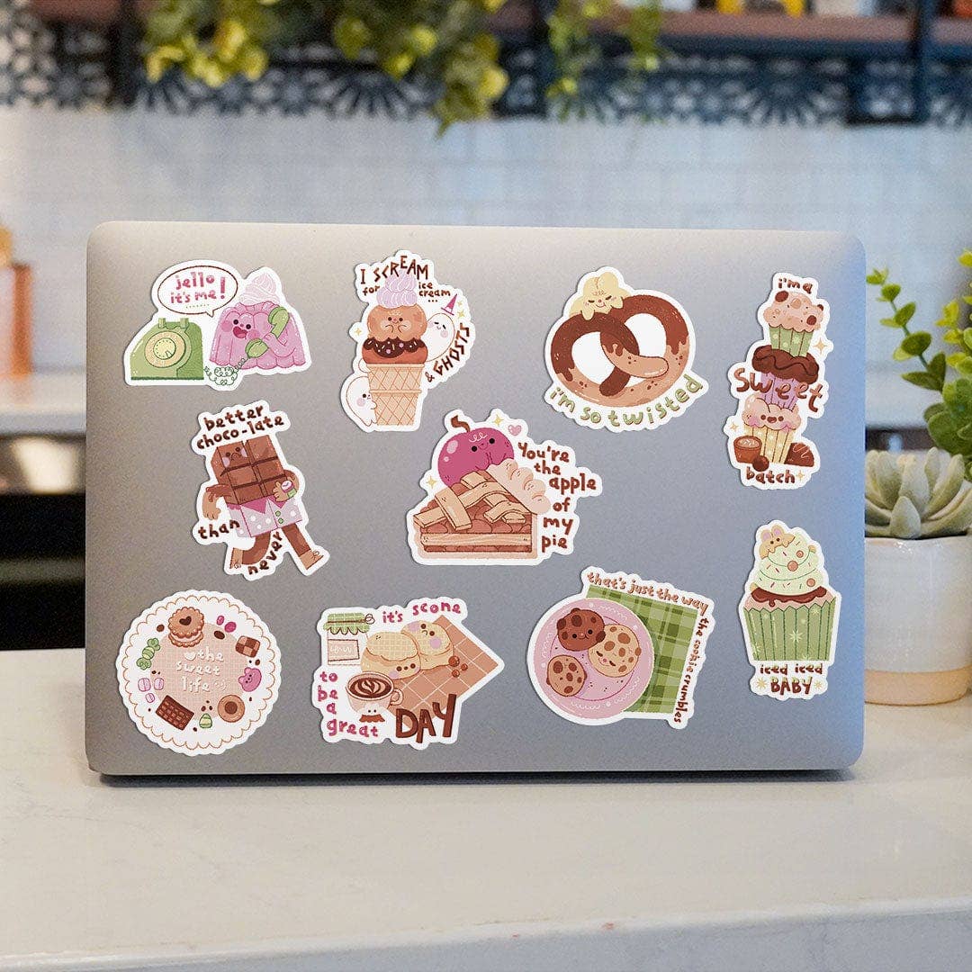 Sweet Life Food Pun Sticker 10 Pack