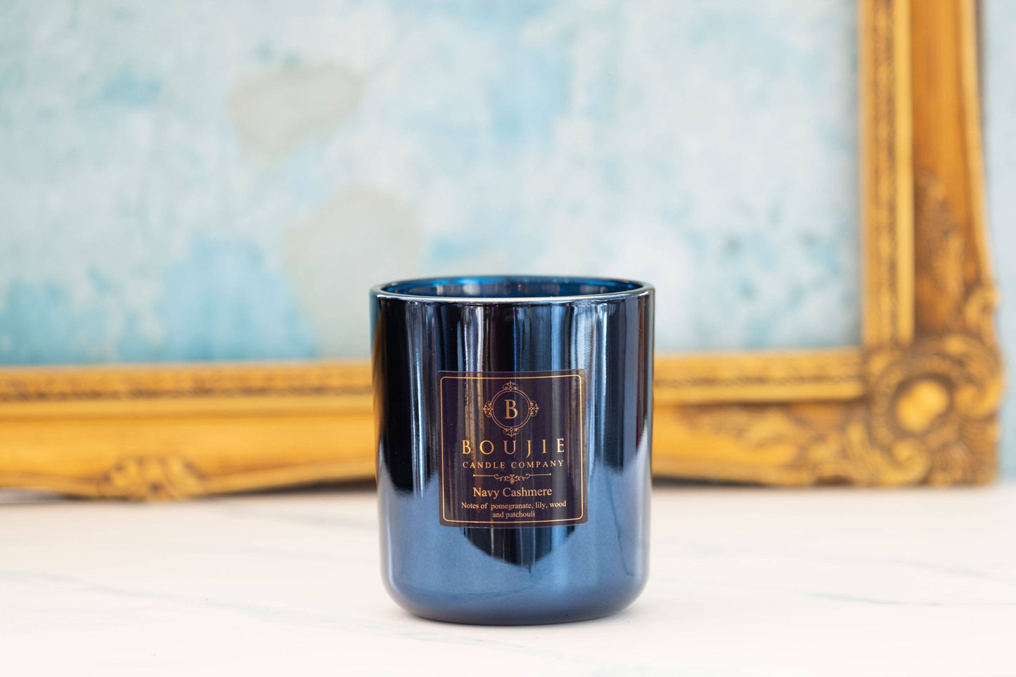 Boujie Navy Cashmere Jar Filled Candle