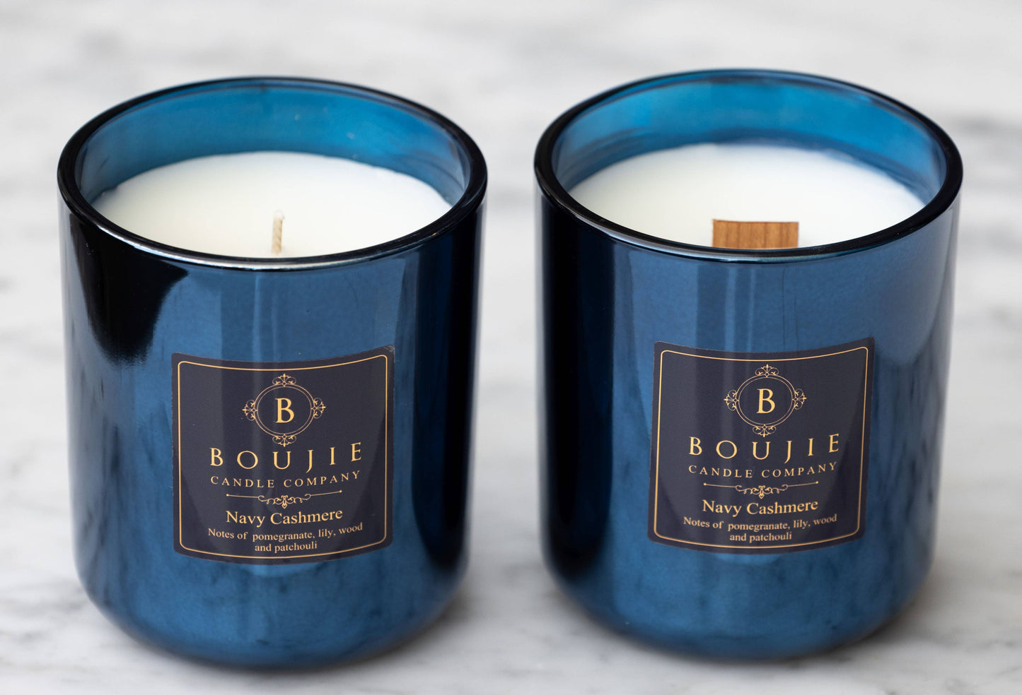 Boujie Navy Cashmere Jar Filled Candle