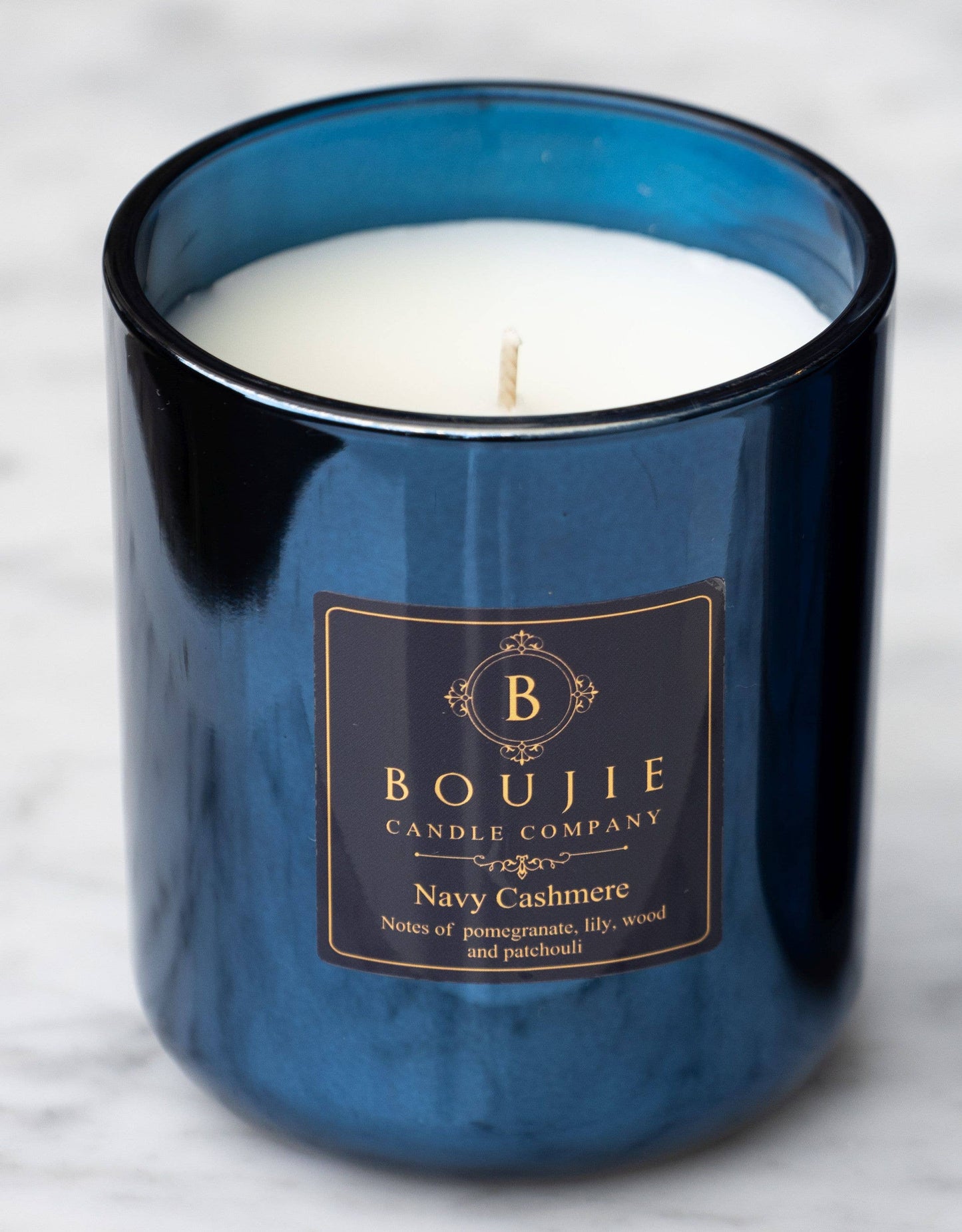 Boujie Navy Cashmere Jar Filled Candle